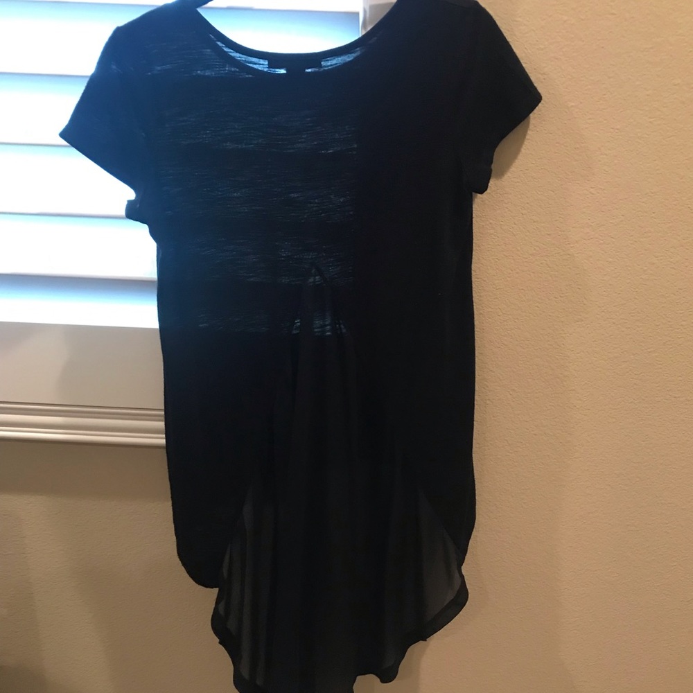 Forever 21 Black T-shirt with chiffon tail!